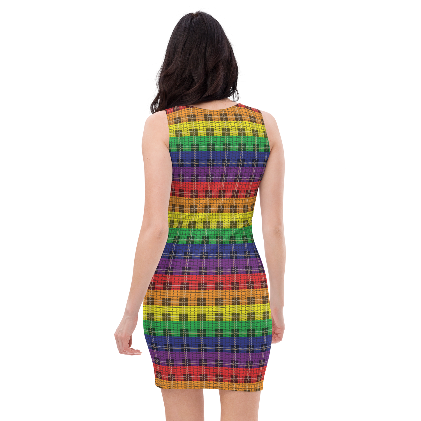 Rainbow Plaid Bodycon dress