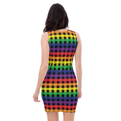 Rainbow Flannel Bodycon dress