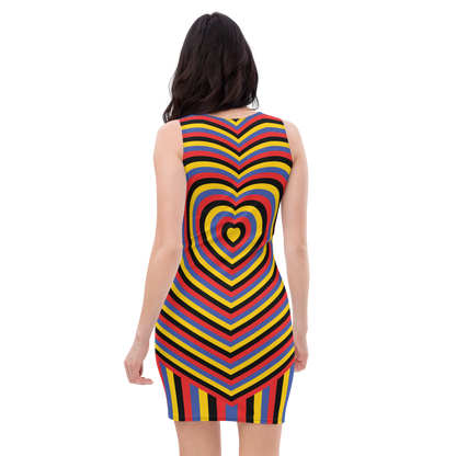 Poly Hearts Bodycon dress