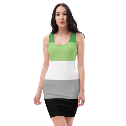 Aro Pride Flag Bodycon dress