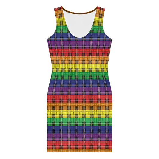 Rainbow Plaid Bodycon dress