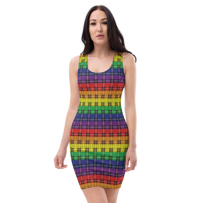 Rainbow Plaid Bodycon dress