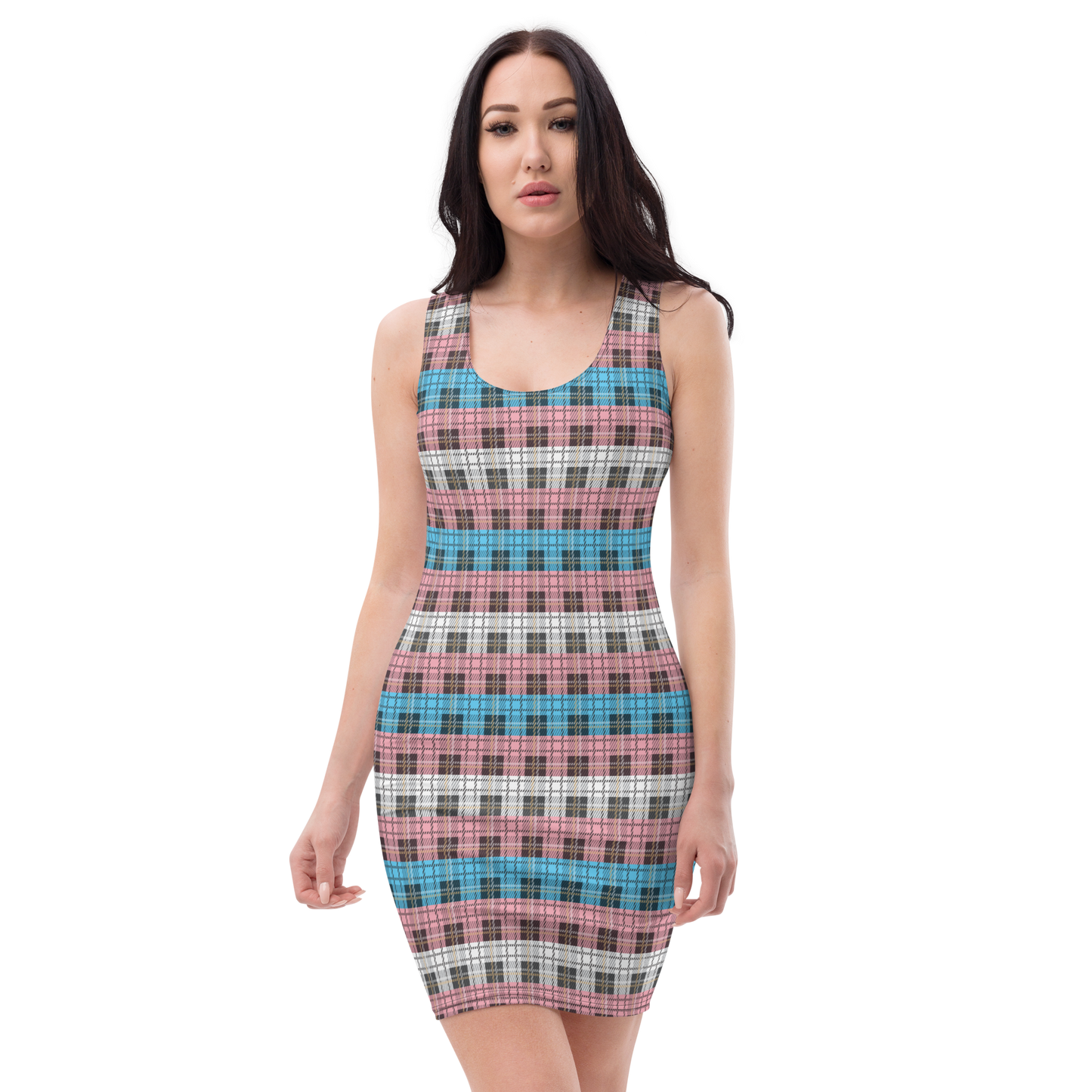 Trans Plaid Bodycon dress