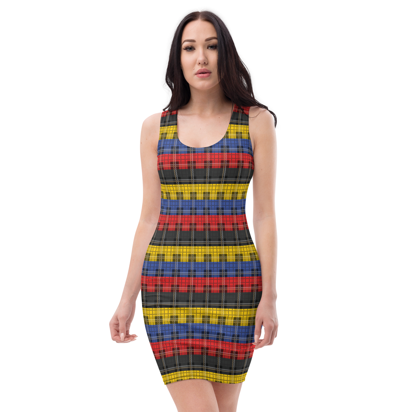 Poly Plaid Bodycon dress