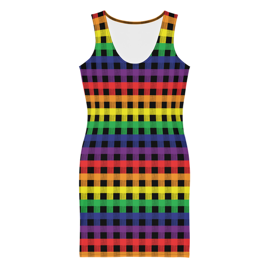 Rainbow Flannel Bodycon dress