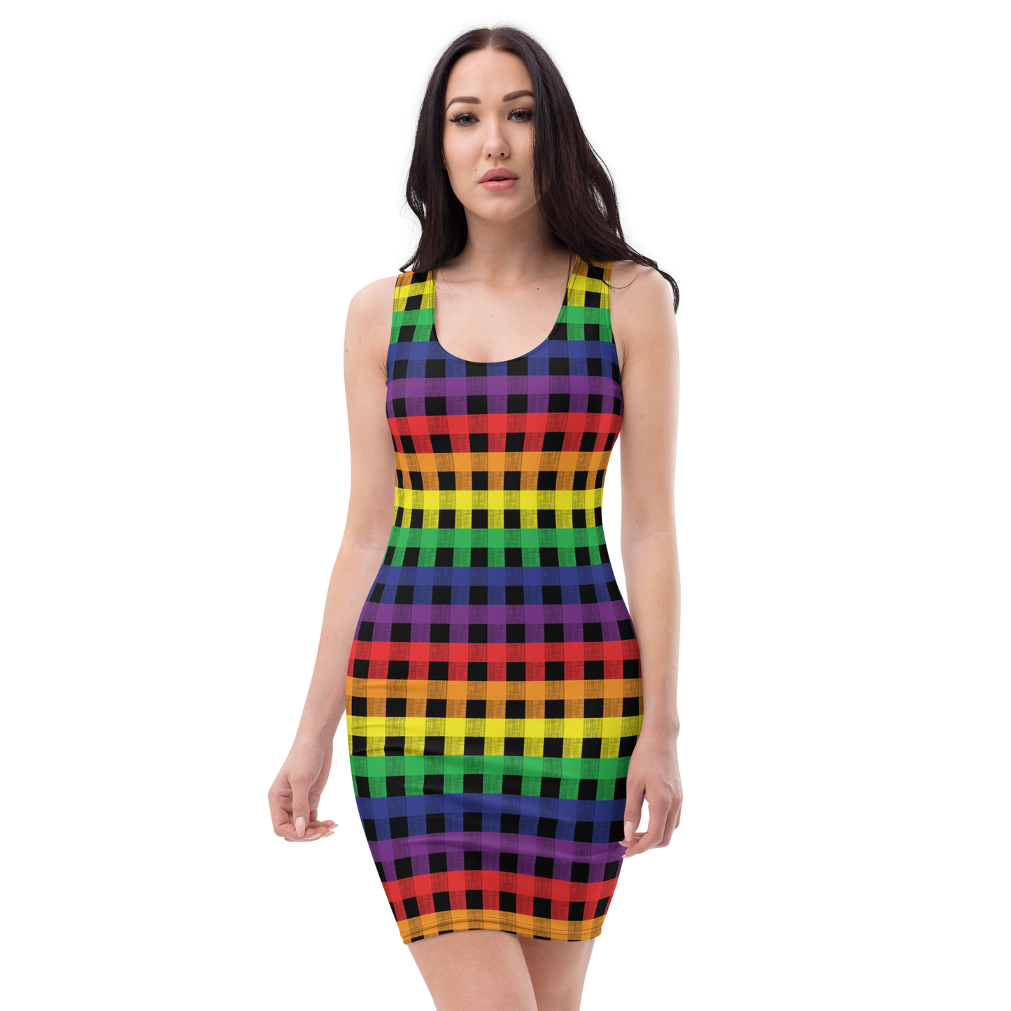 Rainbow Flannel Bodycon dress