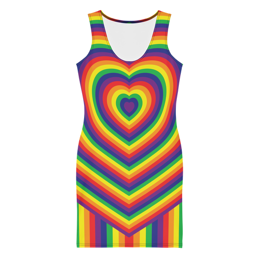 Rainbow Hearts Bodycon dress