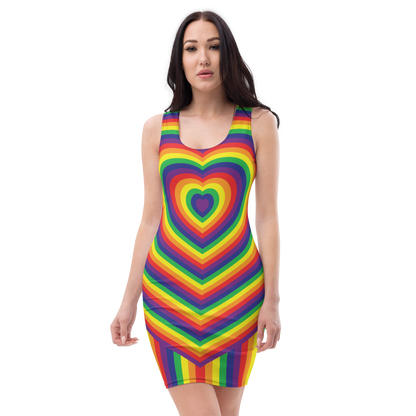 Rainbow Hearts Bodycon dress