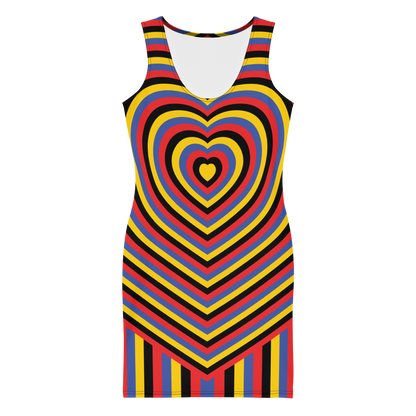 Poly Hearts Bodycon dress