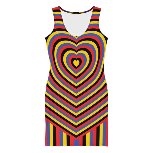 Poly Hearts Bodycon dress