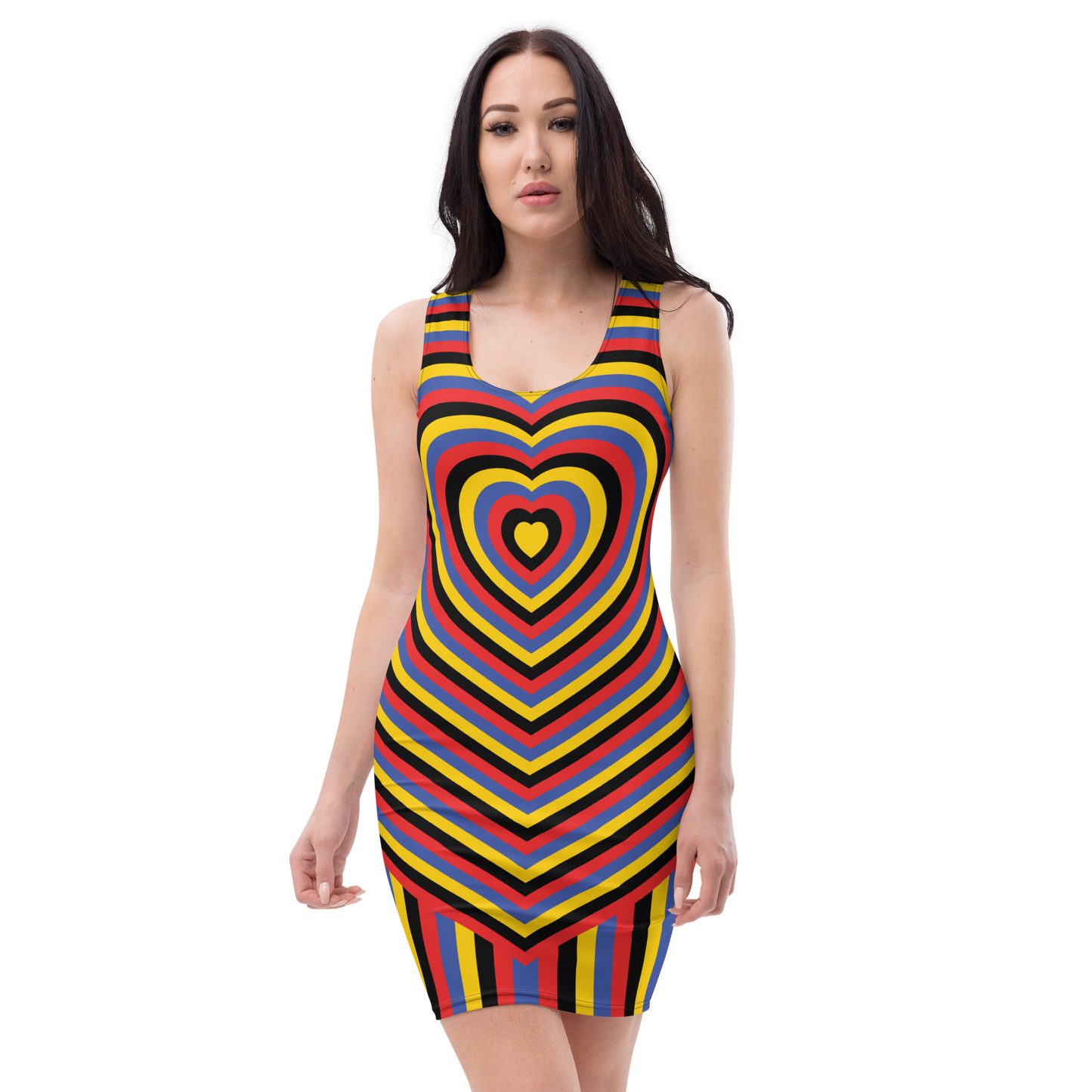 Poly Hearts Bodycon dress