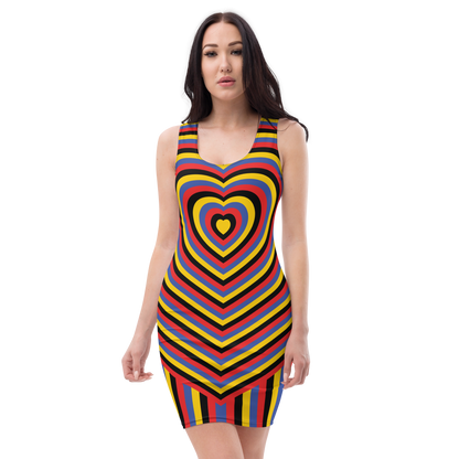 Poly Hearts Bodycon dress