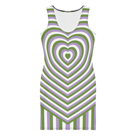 Genderqueer Hearts Bodycon dress