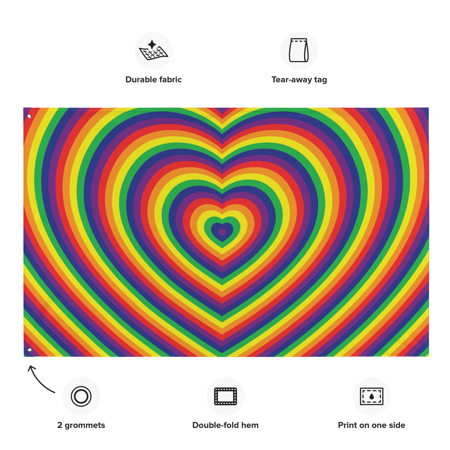 Rainbow Hearts Flag