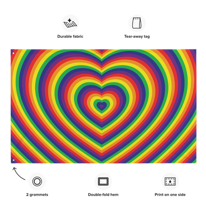 Rainbow Hearts Flag