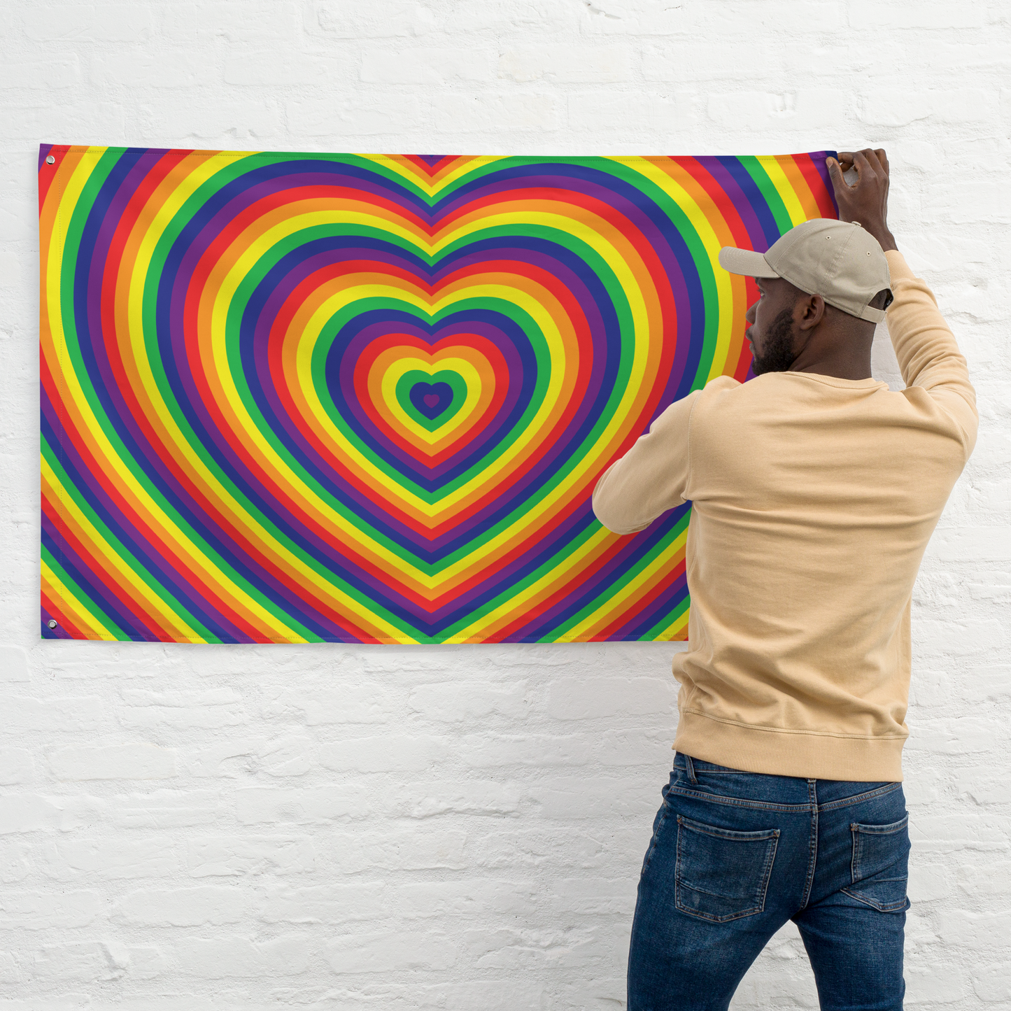 Rainbow Hearts Flag