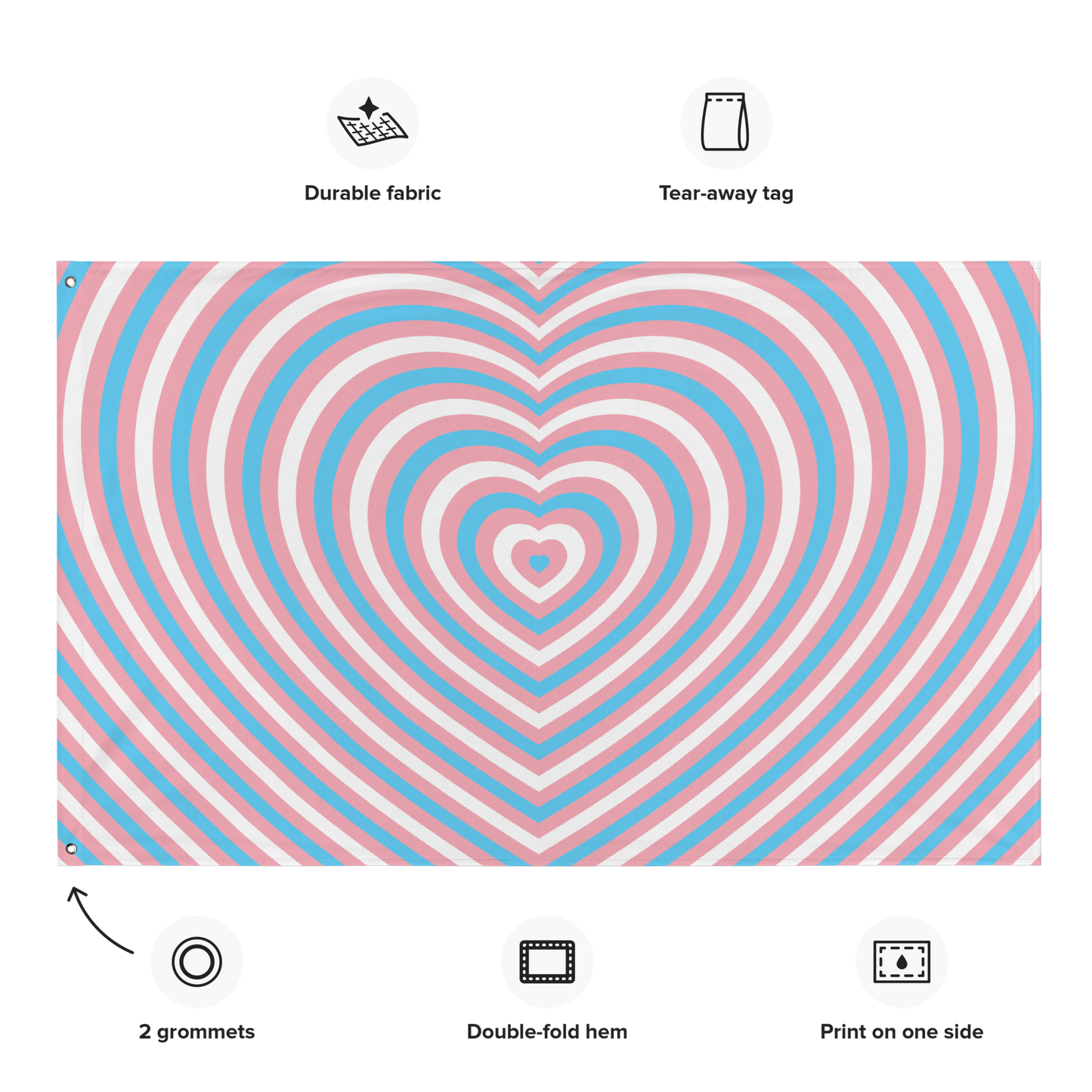 Trans Hearts Flag