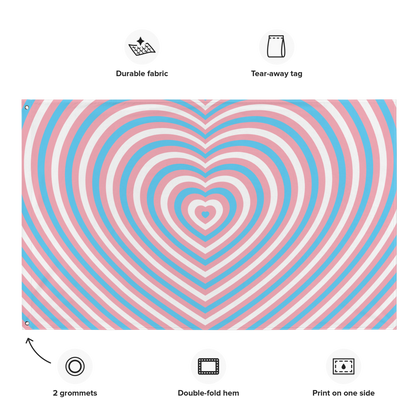 Trans Hearts Flag