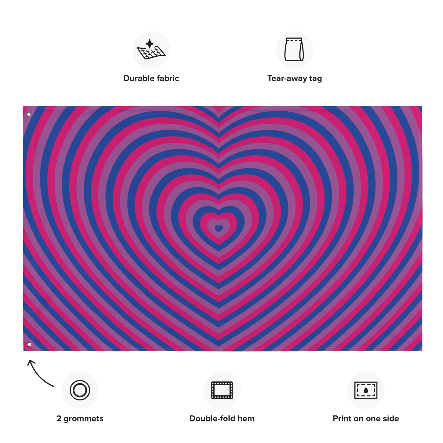 Bi Hearts Flag