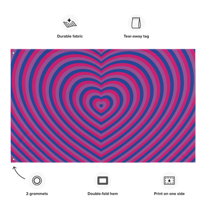 Bi Hearts Flag