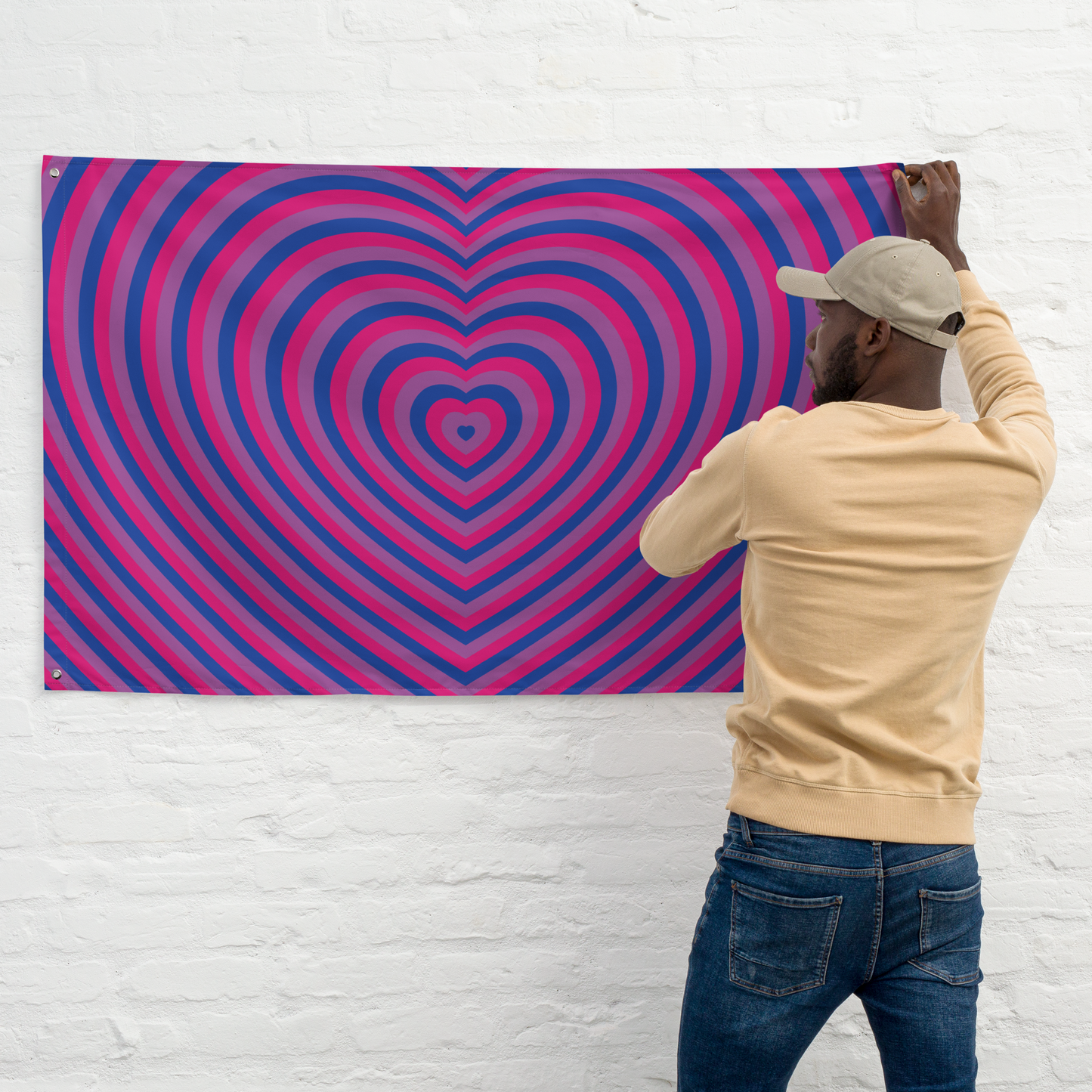 Bi Hearts Flag