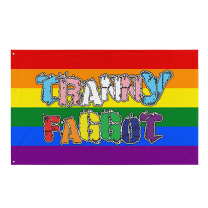 Tranny Faggot Flag - Rainbow