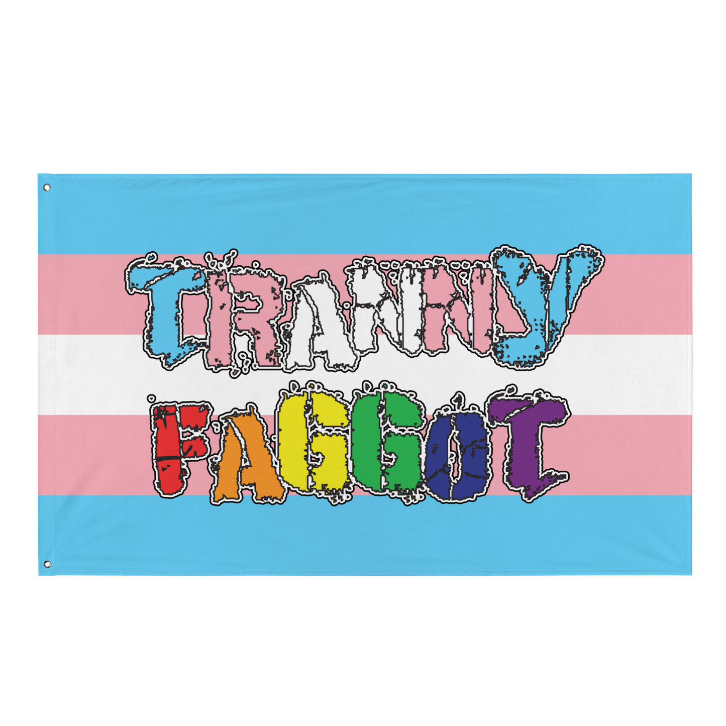 Tranny Faggot Flag - Trans