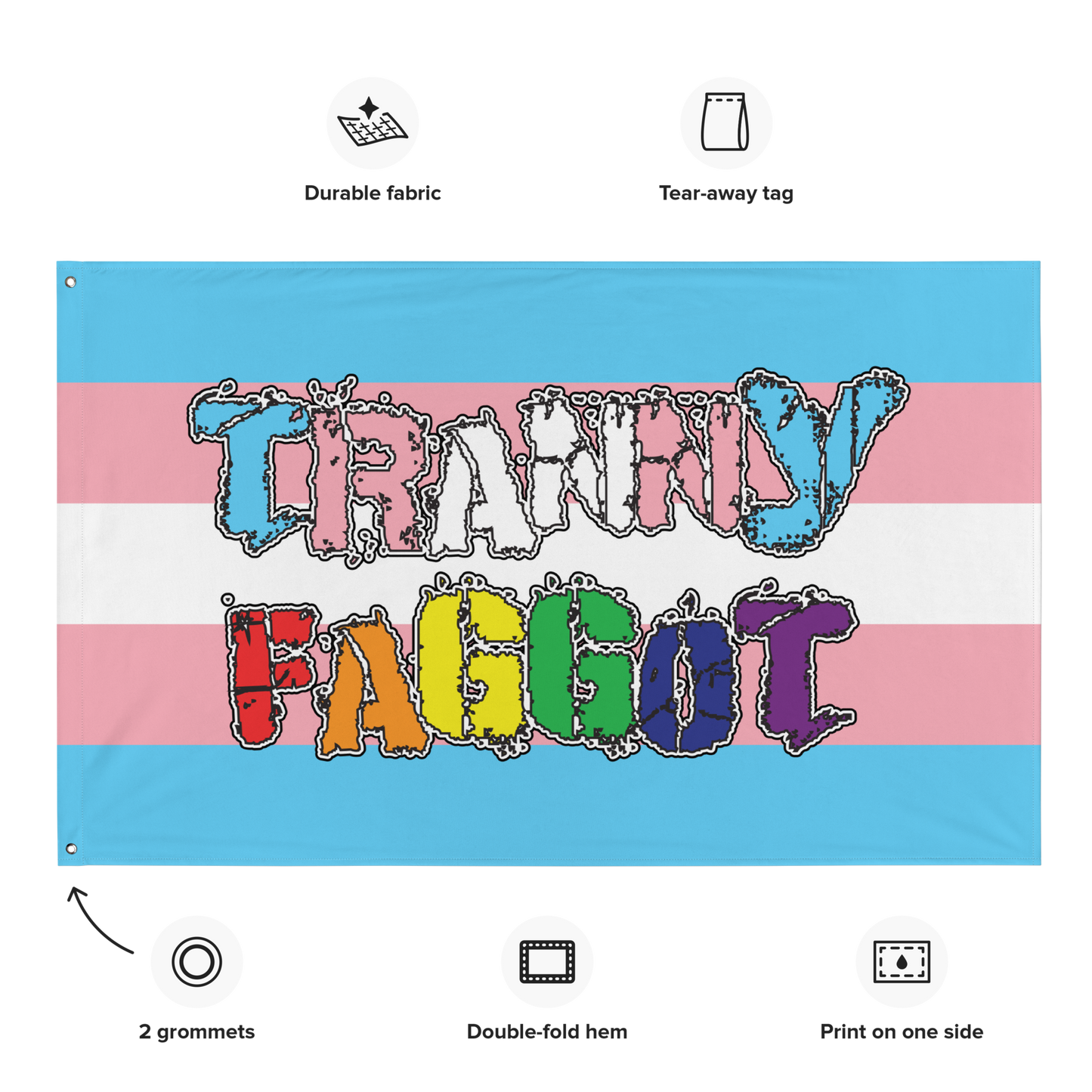 Tranny Faggot Flag - Trans