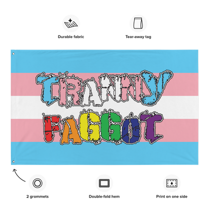 Tranny Faggot Flag - Trans