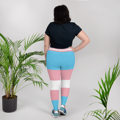 Trans Pride Flag Plus Size Leggings