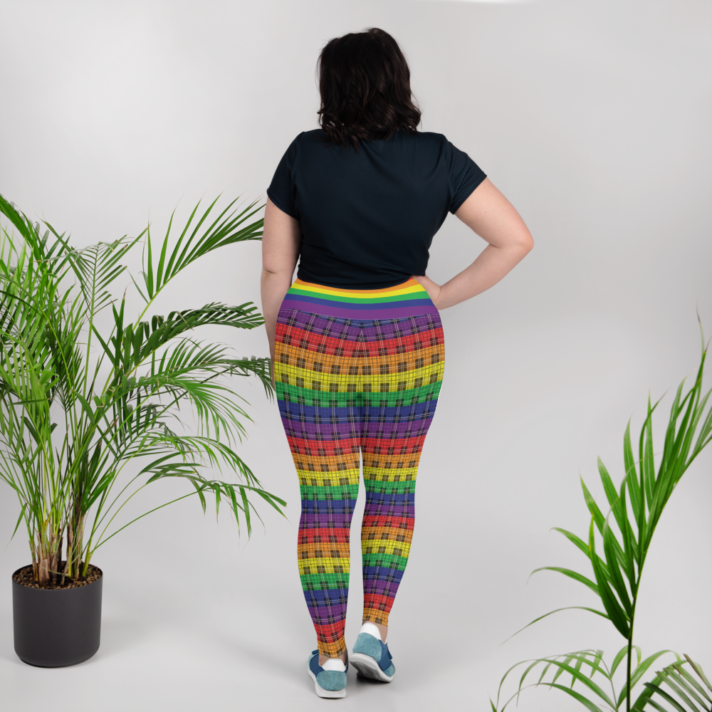 Rainbow Plaid Plus Size Leggings