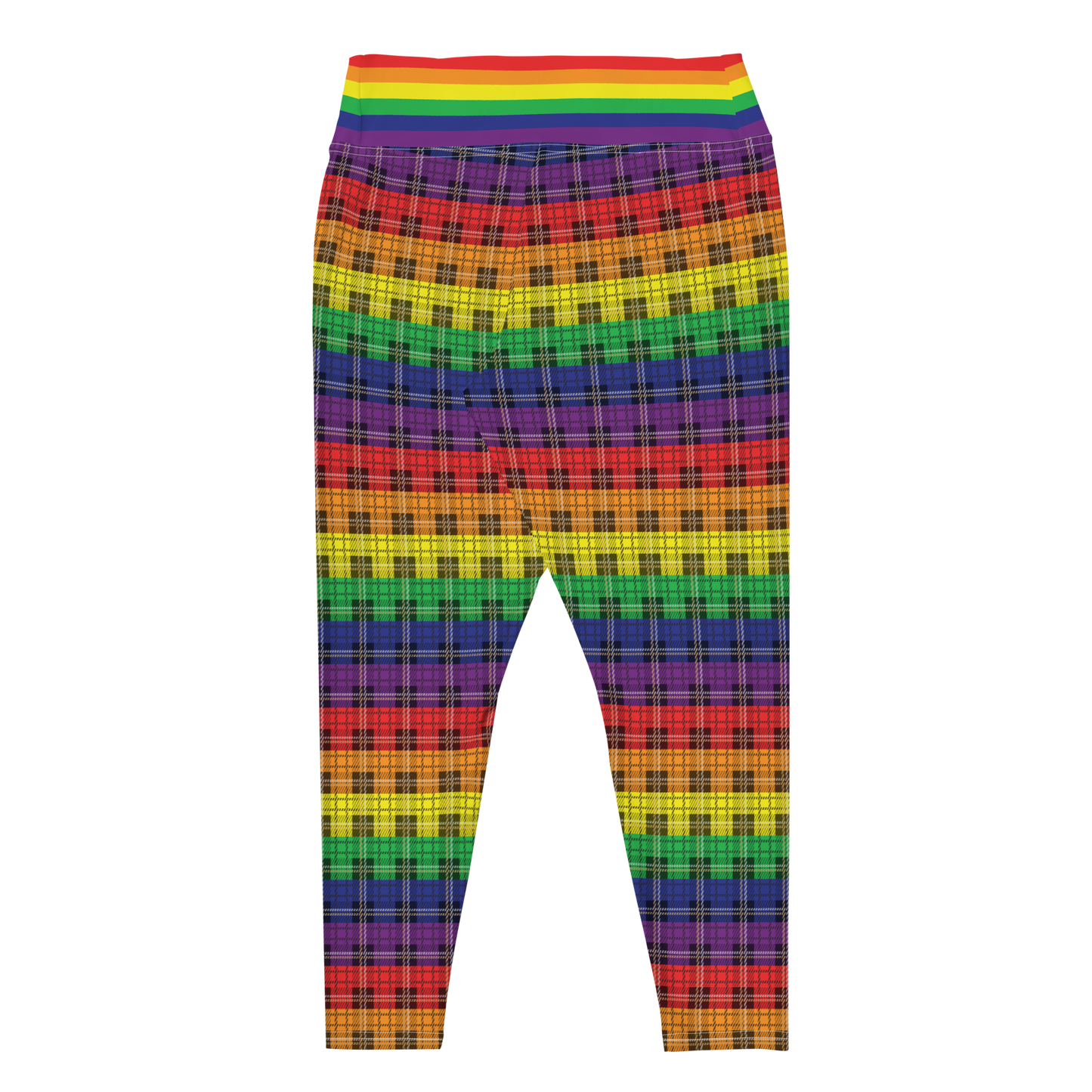 Rainbow Plaid Plus Size Leggings