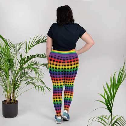 Rainbow Flannel Plus Size Leggings