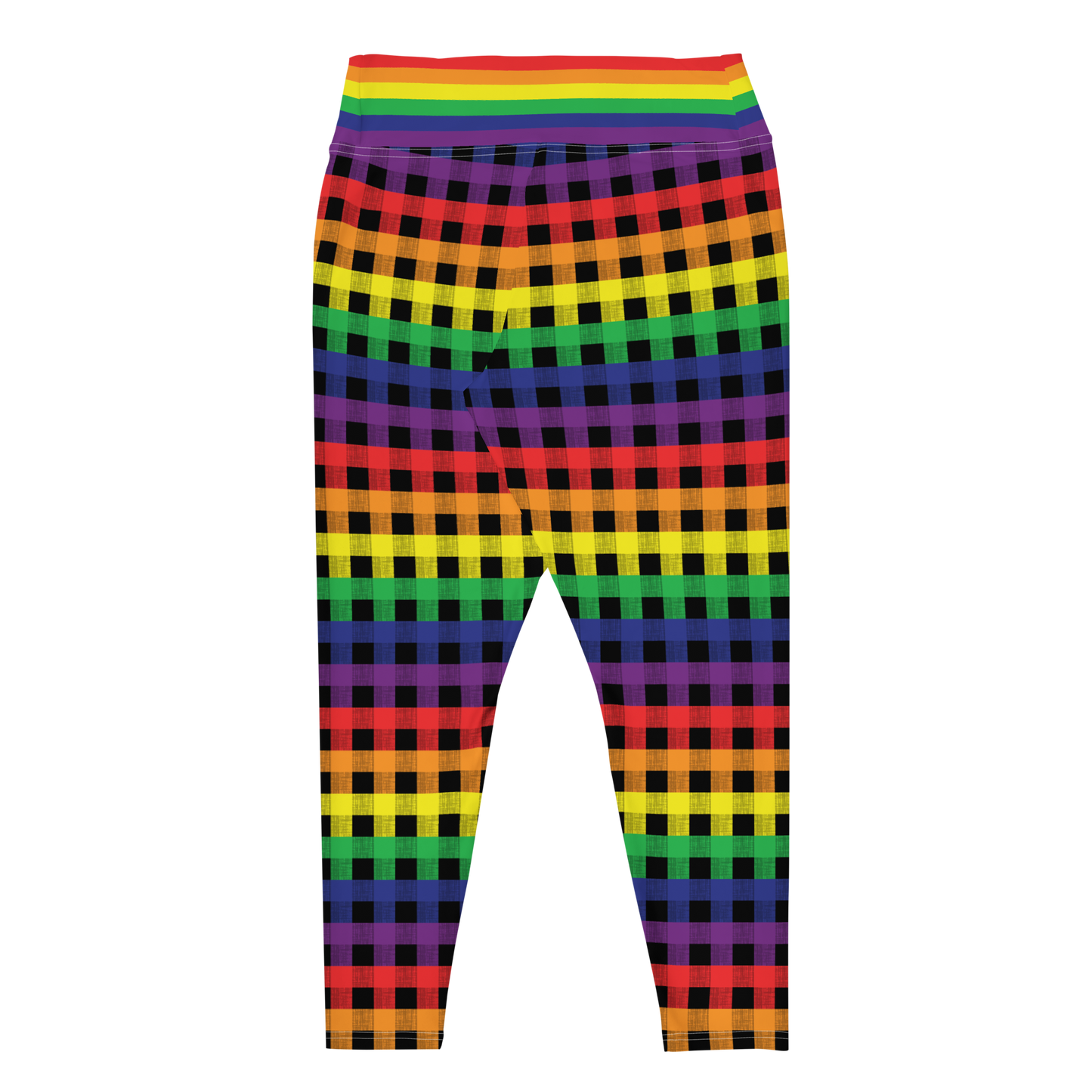 Rainbow Flannel Plus Size Leggings