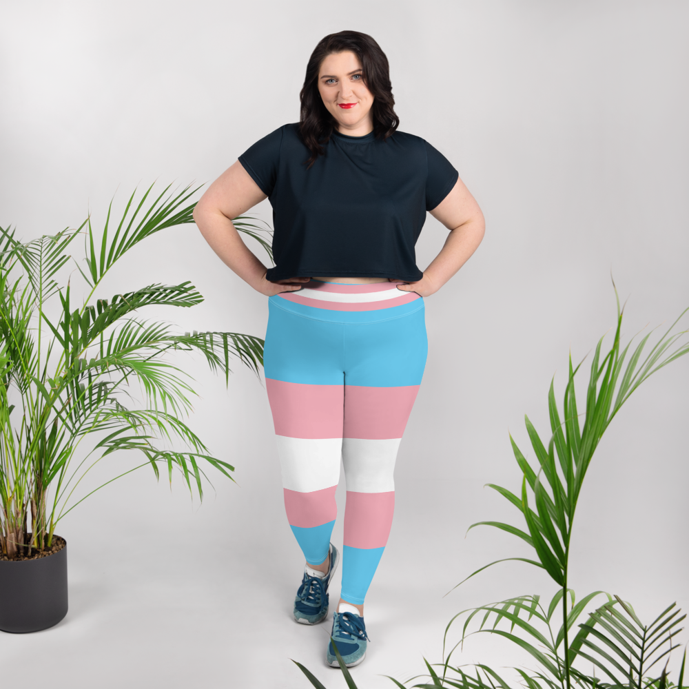 Trans Pride Flag Plus Size Leggings