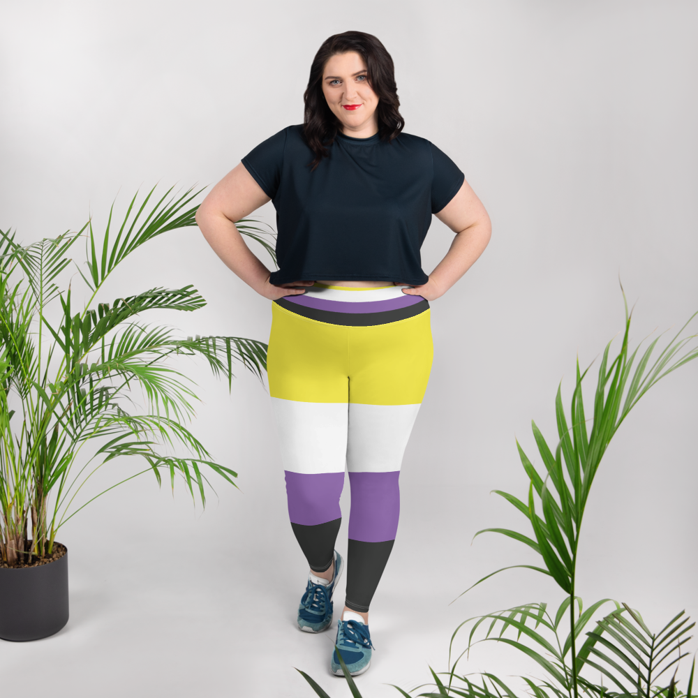 Enby Pride Flag Plus Size Leggings