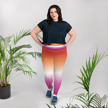 Lesbian Pride Gradient Plus Size Leggings