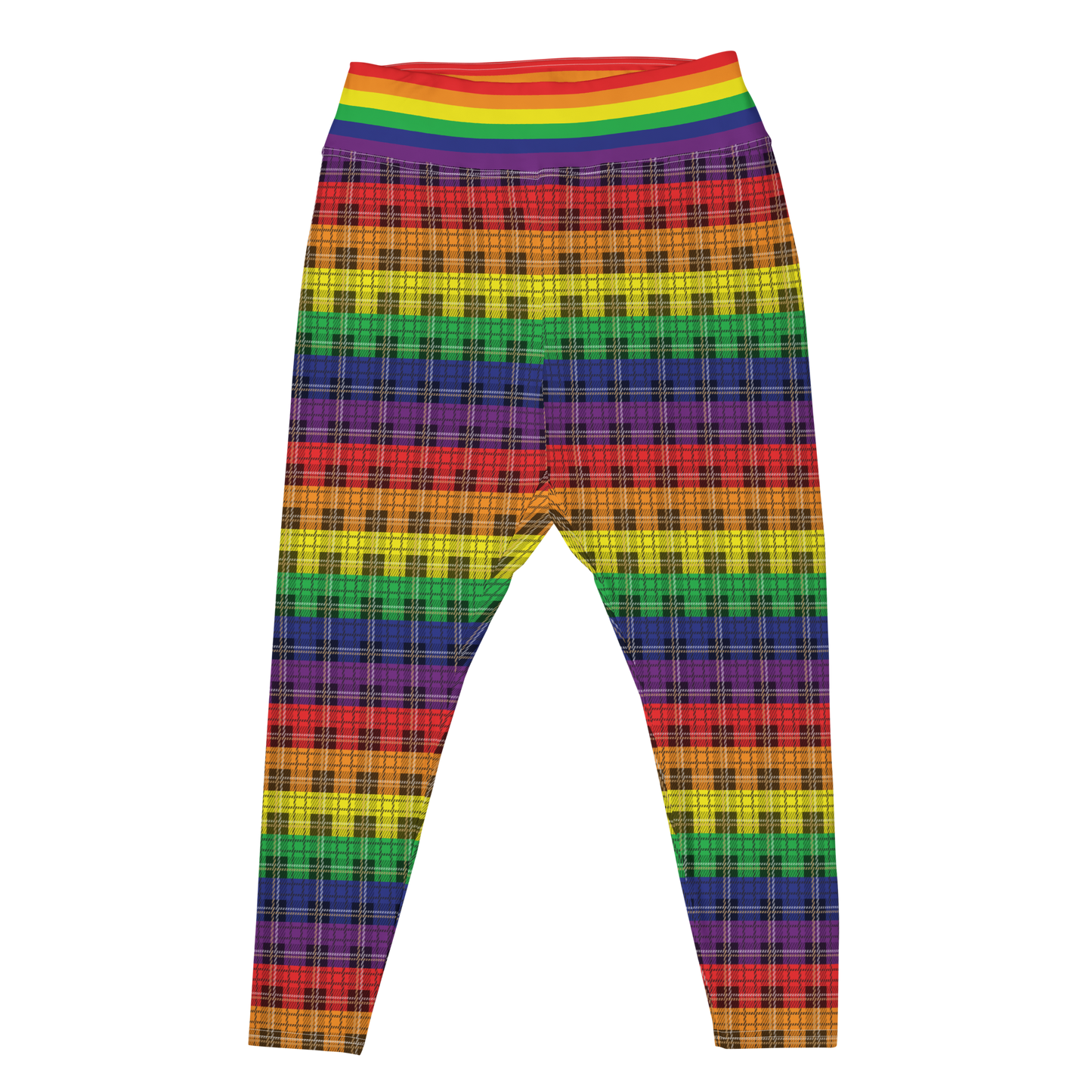 Rainbow Plaid Plus Size Leggings