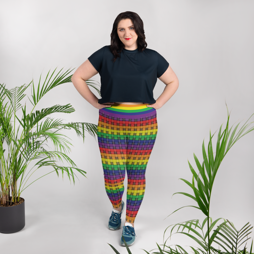 Rainbow Plaid Plus Size Leggings