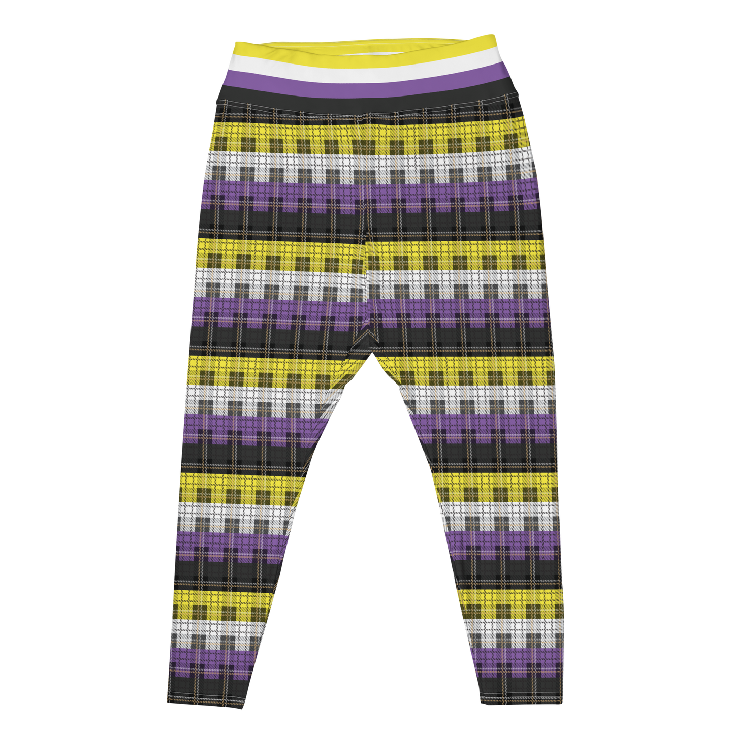 Enby Plaid Plus Size Leggings