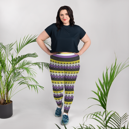 Enby Plaid Plus Size Leggings