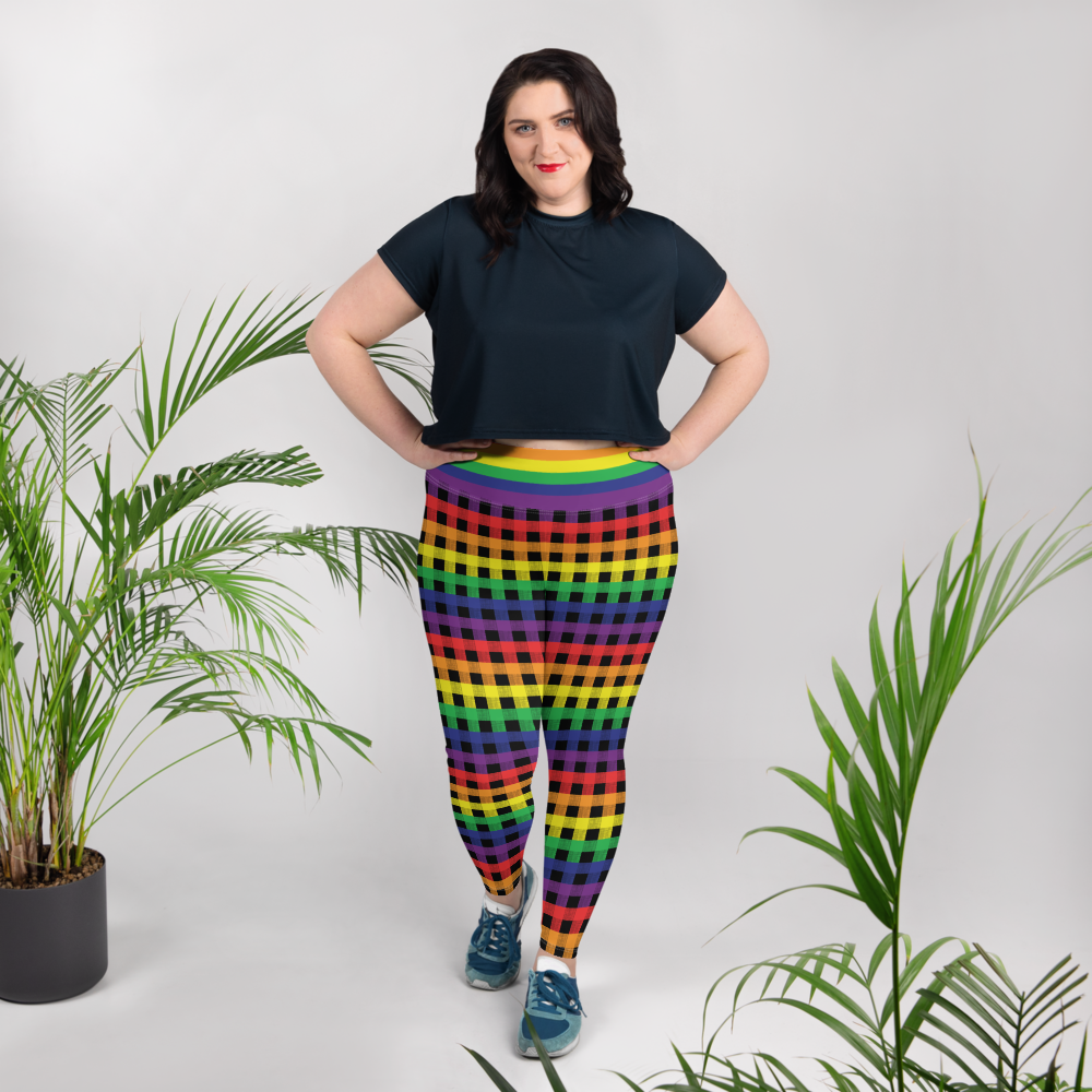 Rainbow Flannel Plus Size Leggings