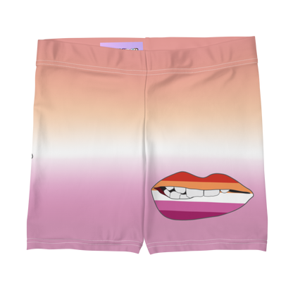 Lesbian Pride Biting Lips Shorts