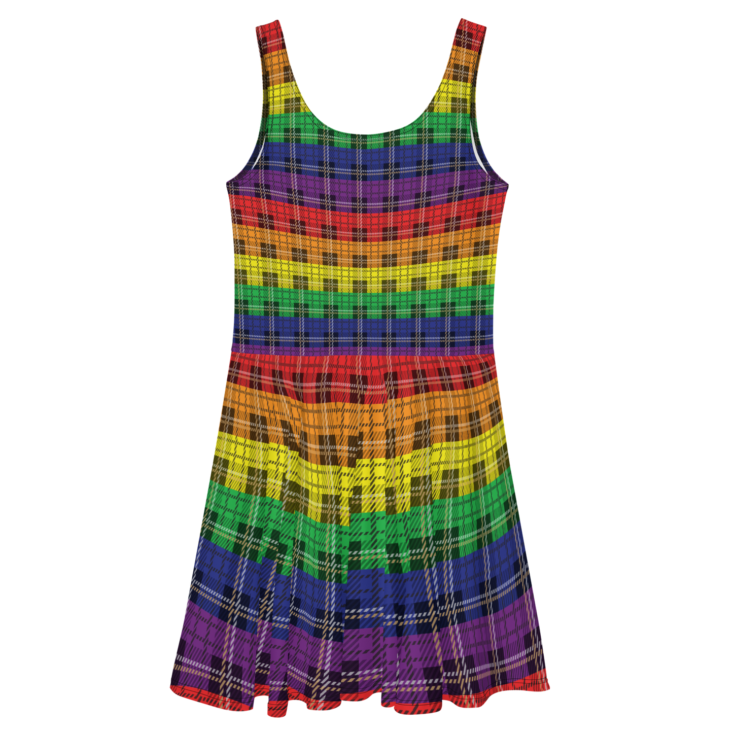 Rainbow Plaid Skater Dress