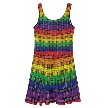 Rainbow Plaid Skater Dress