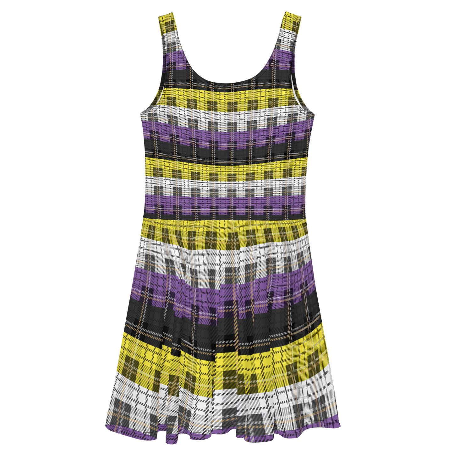 Enby Plaid Skater Dress