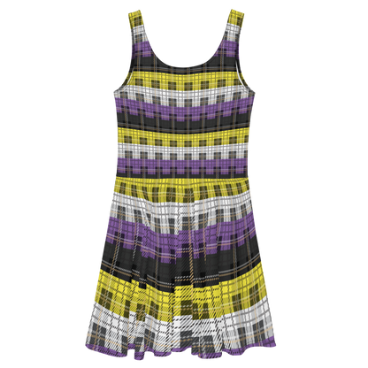 Enby Plaid Skater Dress