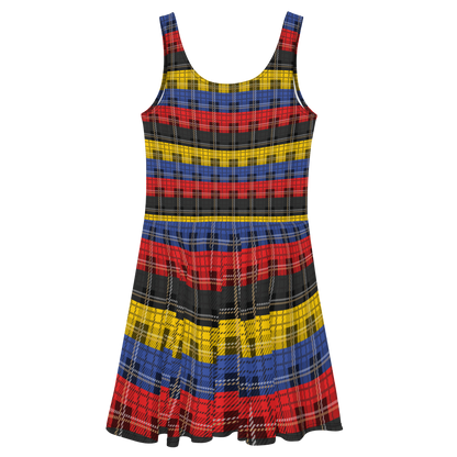 Poly Plaid Skater Dress