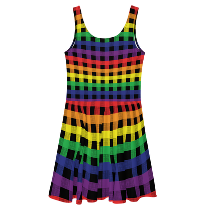 Rainbow Flannel Skater Dress