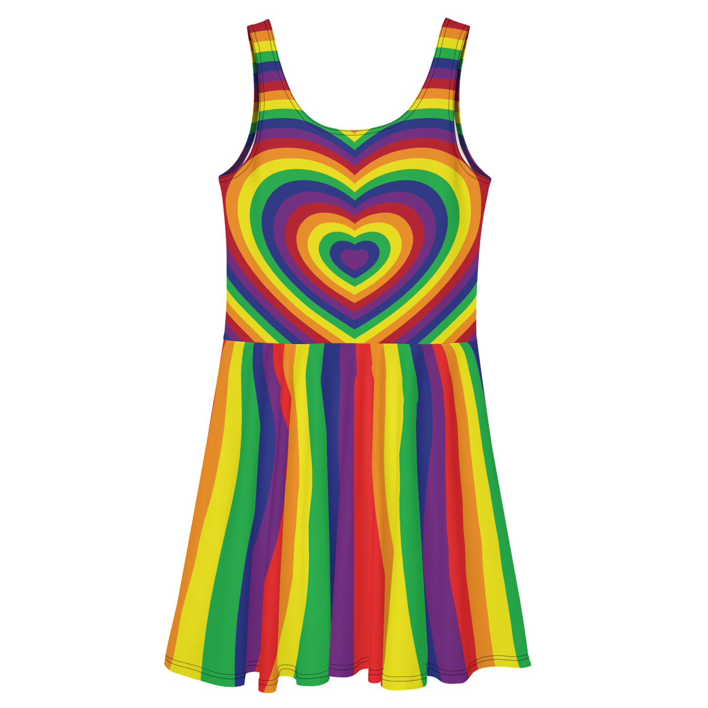 Rainbow Hearts Skater Dress